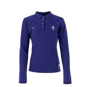 Shires Aubrion Team Young Rider Long Sleeve Polo Shirt (Navy)
