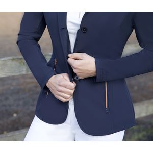 Hy Equestrian Roka Royal Show Jacket (Navy with Rose Gold Diamantes)