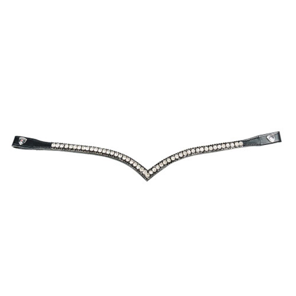 ProPresicce Signature V Diamante Browband by Hy Equestrian (Black/Silver)