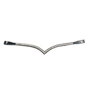 ProPresicce Signature V Diamante Browband by Hy Equestrian (Black/Silver)