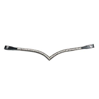 ProPresicce Signature V Diamante Browband by Hy Equestrian (Black/Silver)