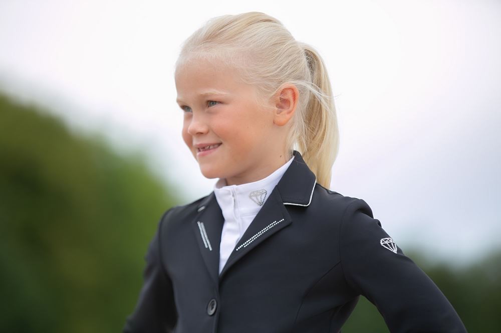 Hy Equestrian Cadiz Mizs Show Shirt (White/Silver)