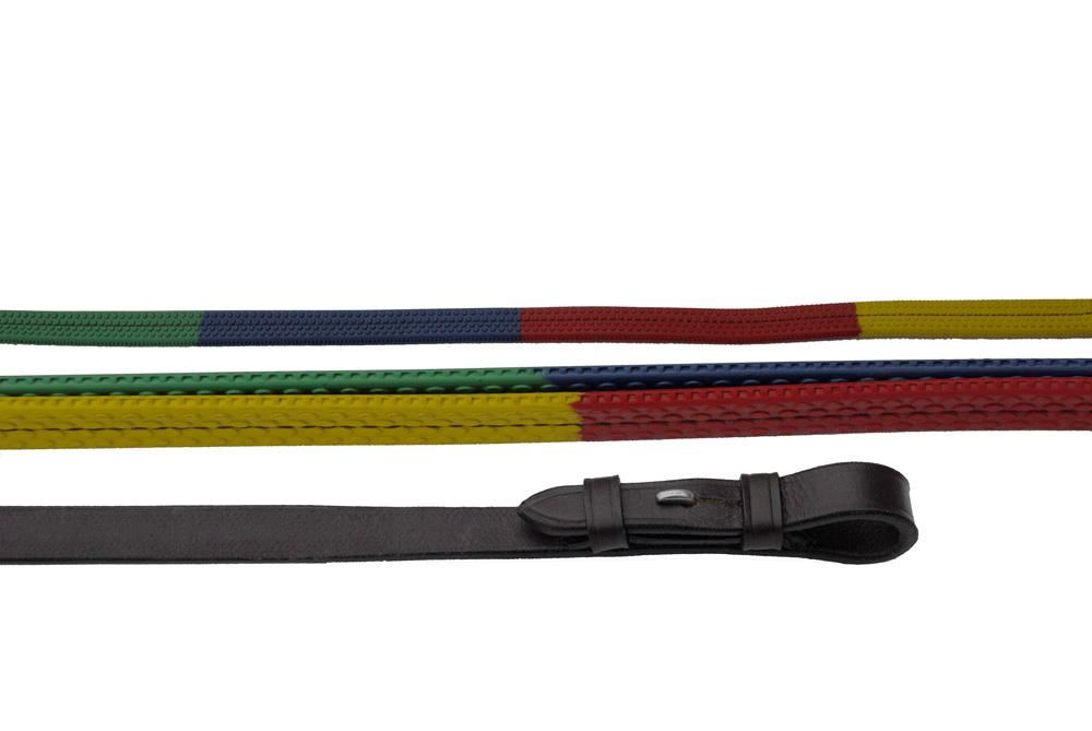 Windsor Equestrian Multi Coloured Rubber Covered Reins