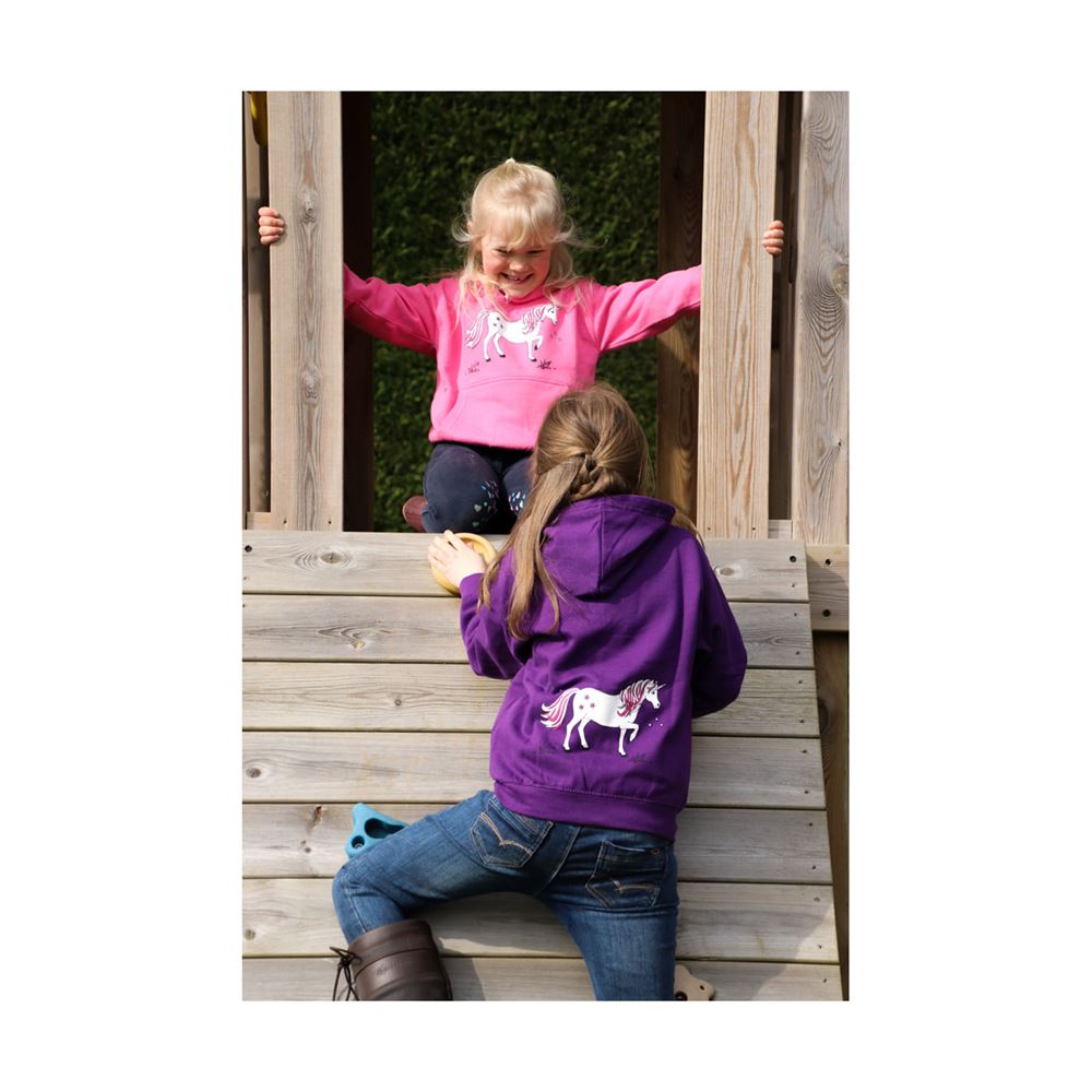 British Country Collection Dancing Unicorn Hoodie - Child (Pink)