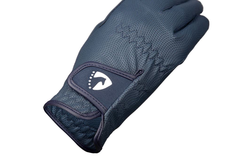 Hy Equestrian Sparkle Touch Riding Gloves (Navy)