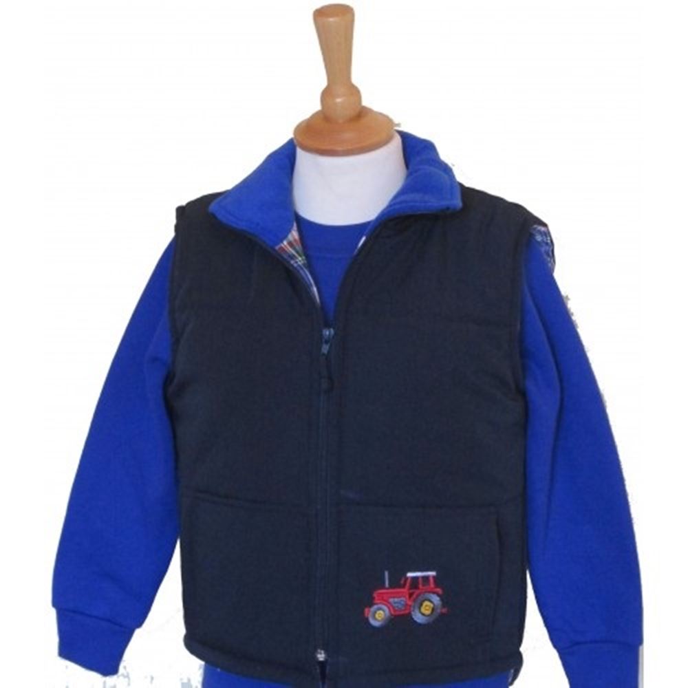 British Country Collection Three Tractors Gilet - Child (Navy)