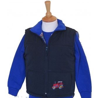 British Country Collection Three Tractors Gilet - Child (Navy)