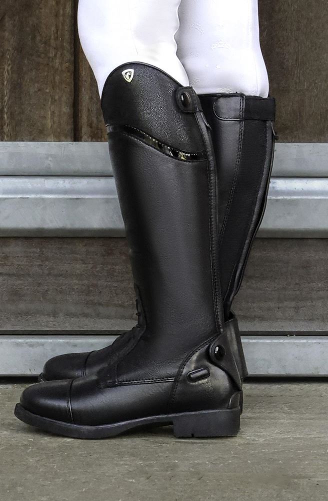 Hy Equestrian Masera Childrens Long Riding Boot (Black)