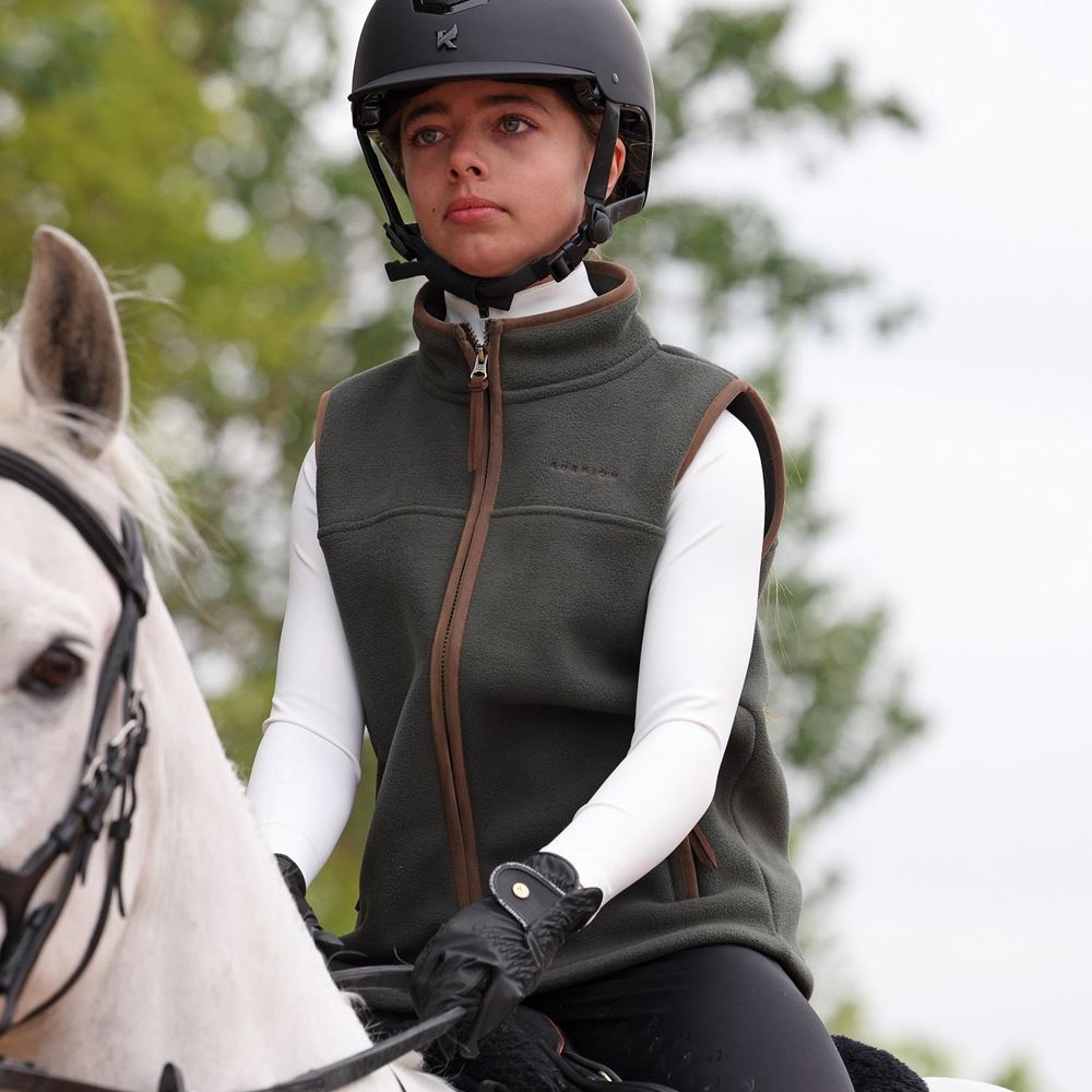 Shires Aubrion Core Fleece Gilet - Young Rider (Green)
