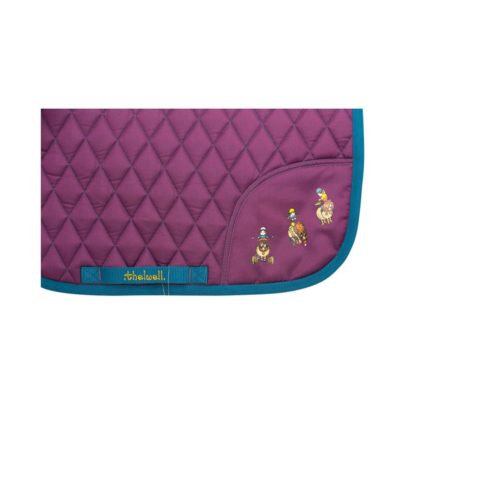 Hy Equestrian Thelwell Collection Pony Friends Saddle Pad (Imperial Purple/Pacific Blue)