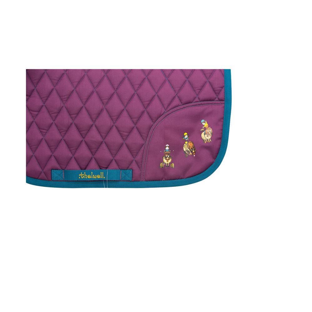 Hy Equestrian Thelwell Collection Pony Friends Saddle Pad (Imperial Purple/Pacific Blue)
