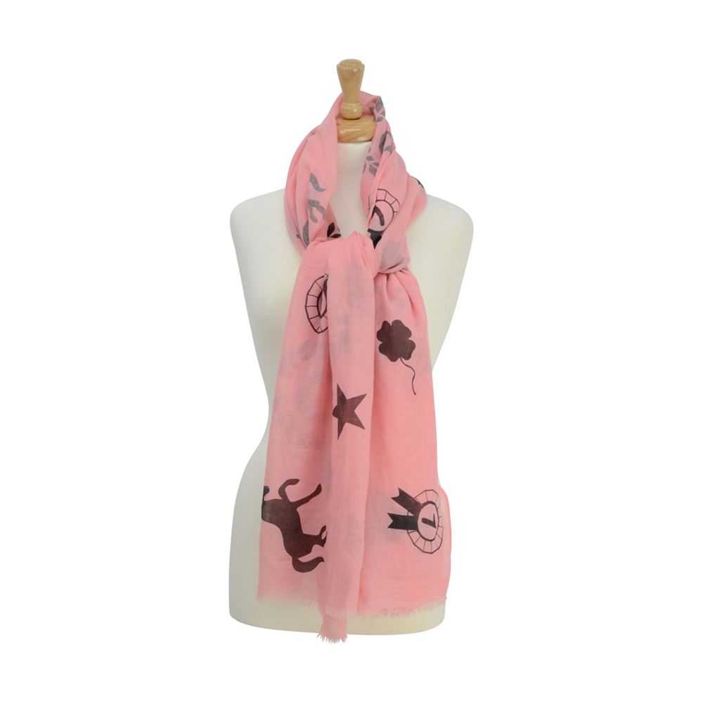 HyFASHION Ladies Balmoral Scarf (Coral/Black)