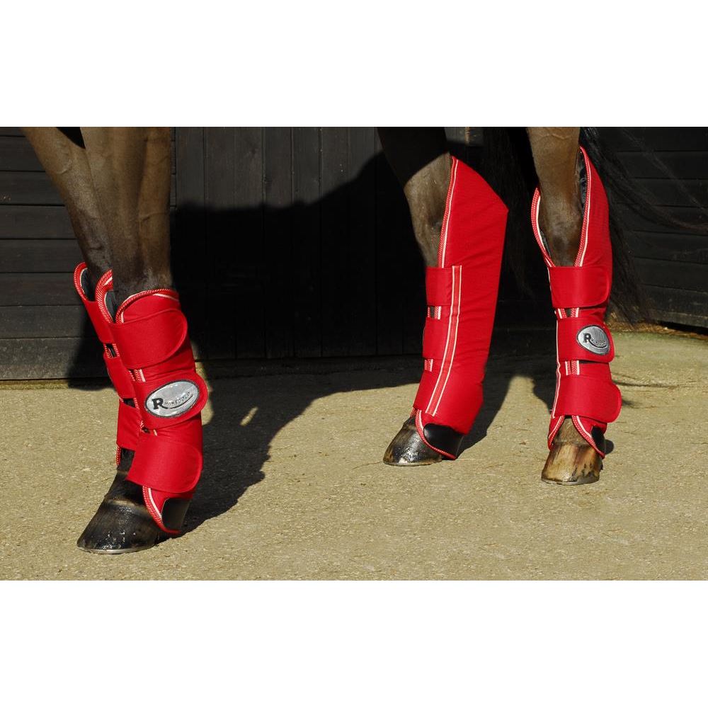 Rhinegold Ripstop Full Length Travel Boots - Set Of 4 (Red)