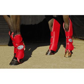 Rhinegold Ripstop Full Length Travel Boots - Set Of 4 (Red)