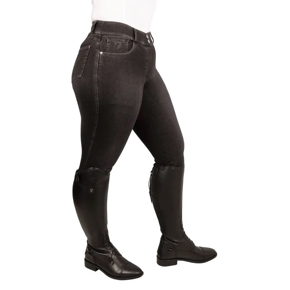Hy Equestrian Ladies Elevate Style Denim Breeches (Black)