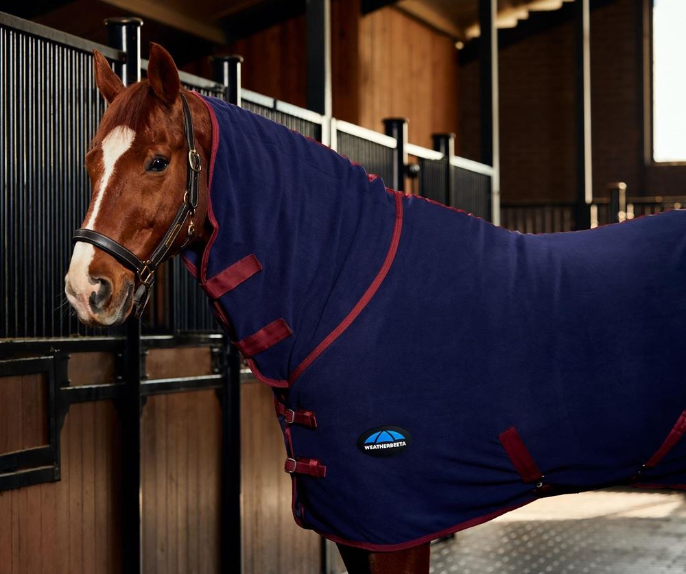 Weatherbeeta Anti-Static Fleece Cooler Combo (Navy/Burgundy)