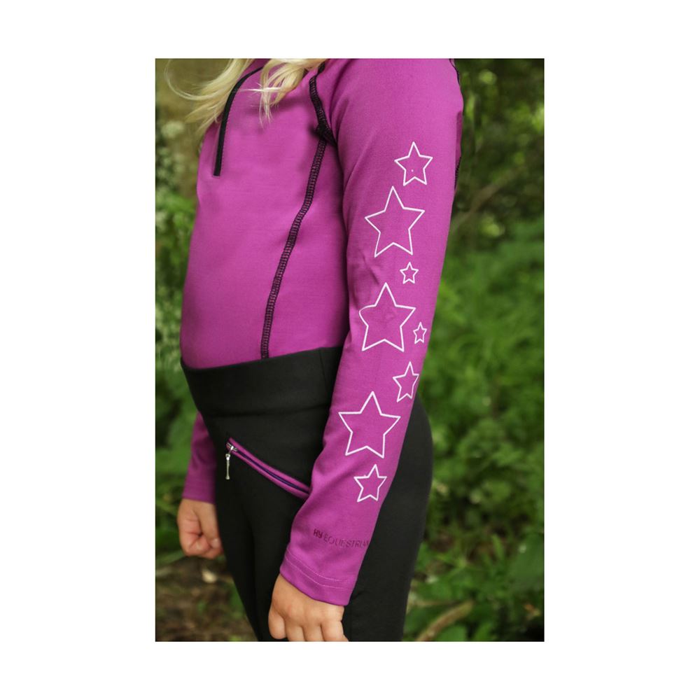 Hy Equestrian Stella Children's Base Layer (Purple/Lilac/Black)