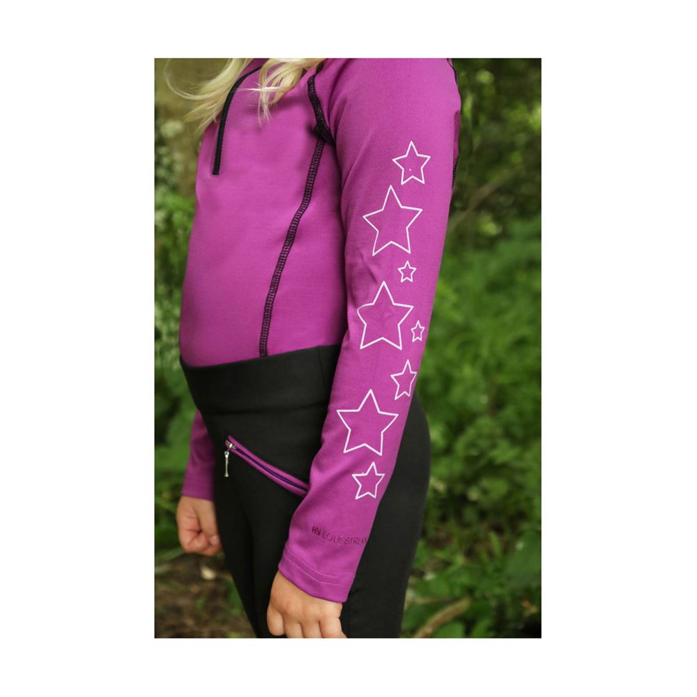 Hy Equestrian Stella Children's Base Layer (Purple/Lilac/Black)