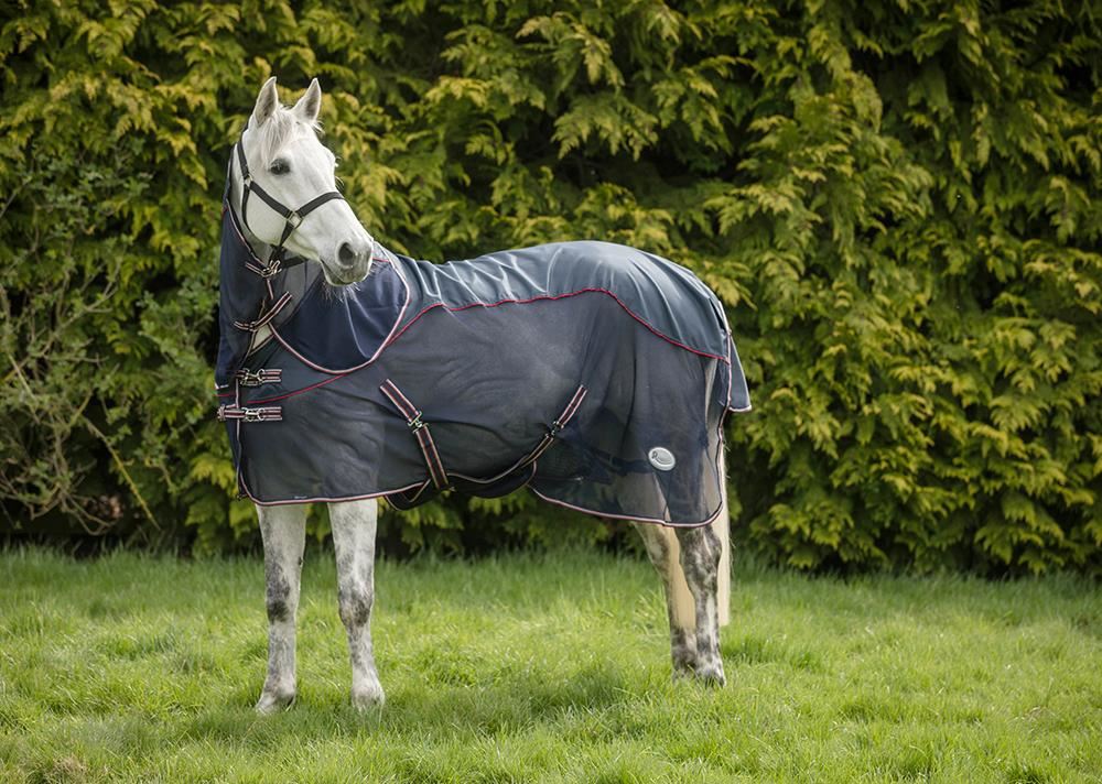 Rhinegold Mombasa Waterproof Topline Fly Rug With Neck Cover (Navy)