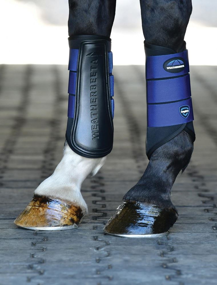 Weatherbeeta Tough-Tec Prime Brushing Boots (Black/Cobalt)