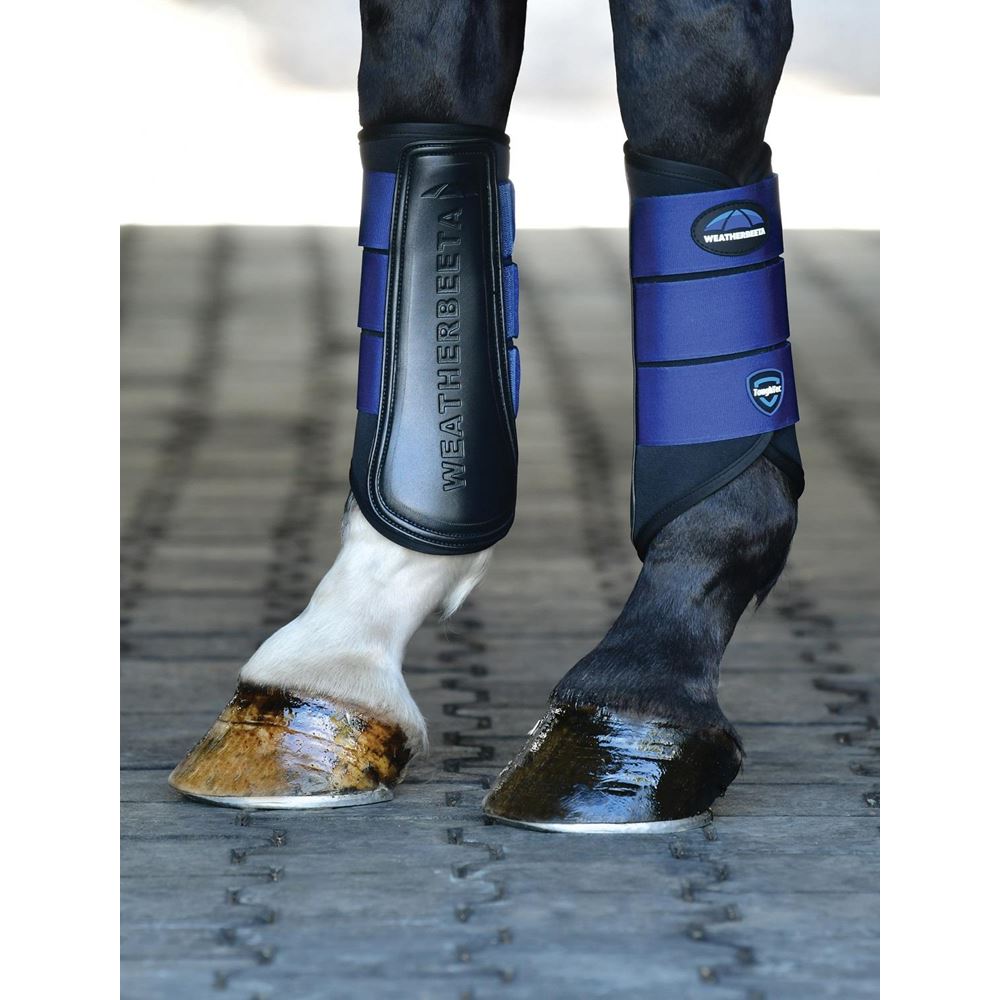 Weatherbeeta Tough-Tec Prime Brushing Boots (Black/Cobalt)