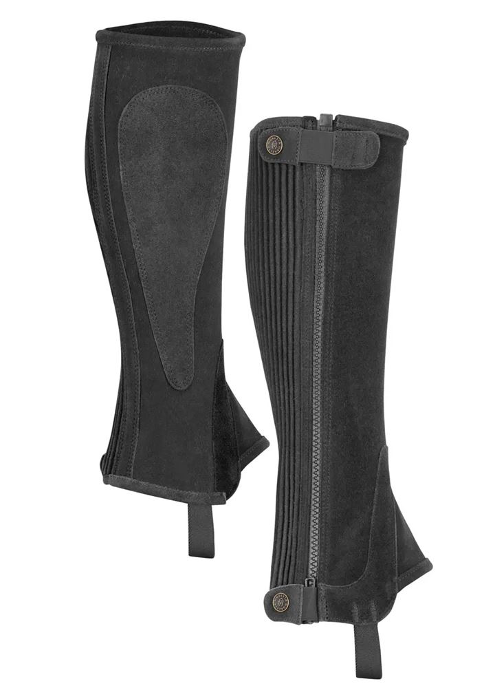 Shires Moretta Childs Suede Half Chaps (Black)