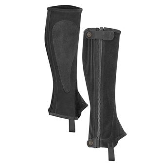 Shires Moretta Childs Suede Half Chaps (Black)