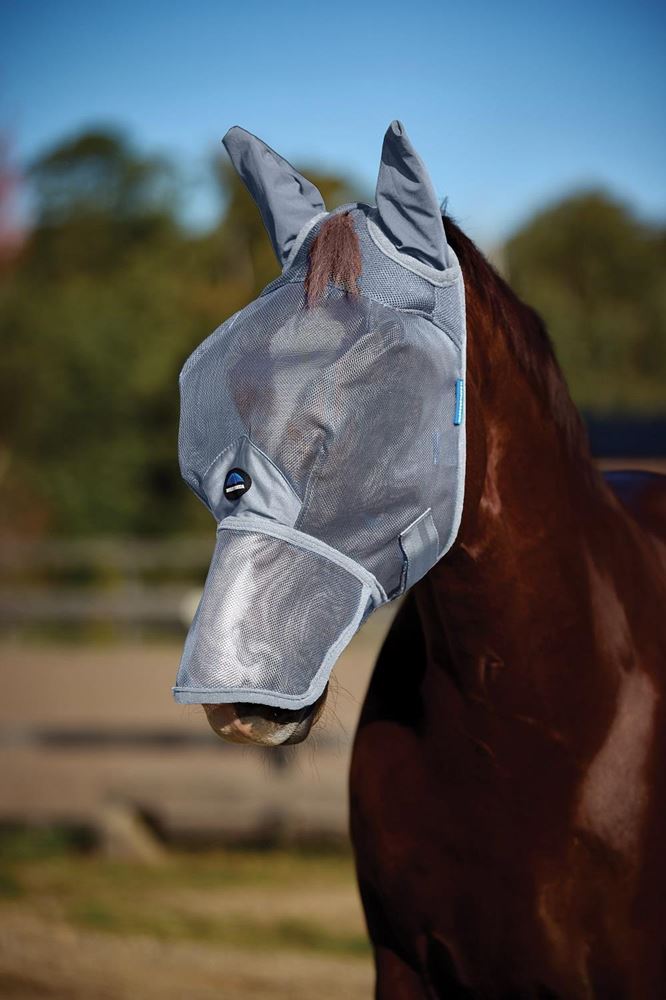 Weatherbeeta Comfitec Durable Mesh Fly Mask with Ears (Grey)