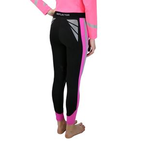 Reflector Childs Riding Tights by Hy Equestrian (Pink)