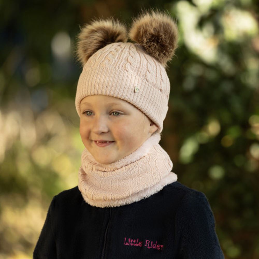 Hy Equestrian Morzine Children's Bobble Hat (Pink)