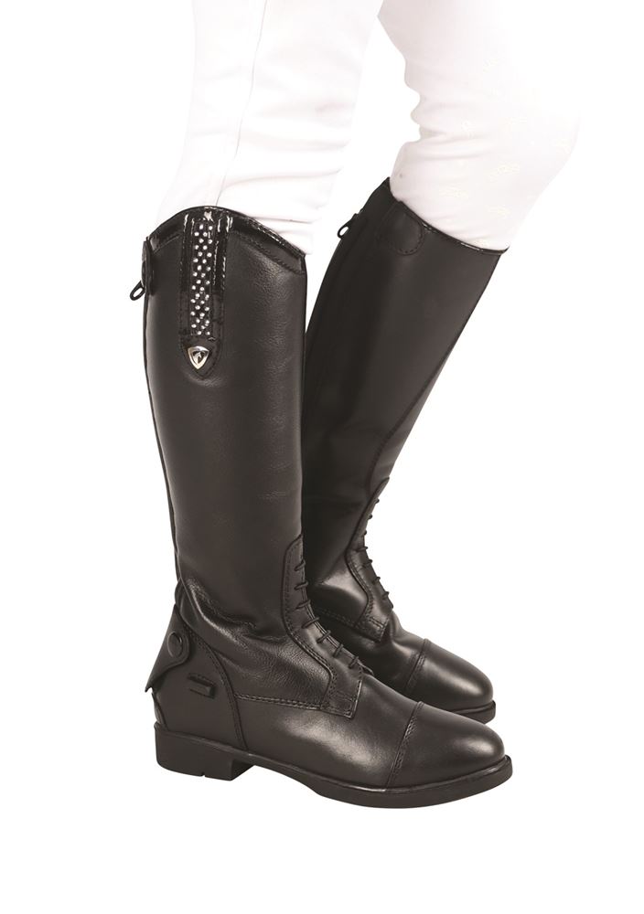 Hy Equestrian Arnara Childrens Long Riding Boot (Black)