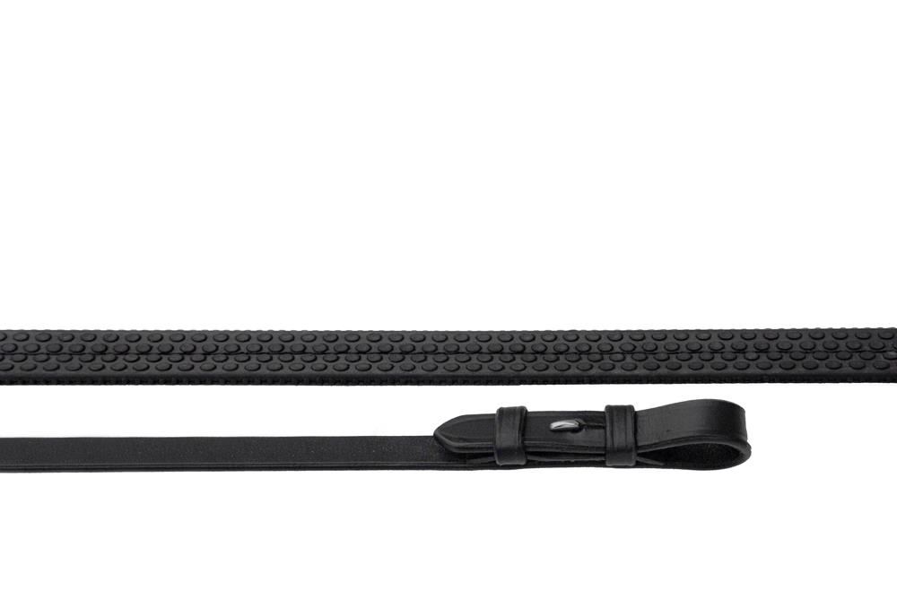 Heritage Saddlery English Leather Rubber Covered Reins