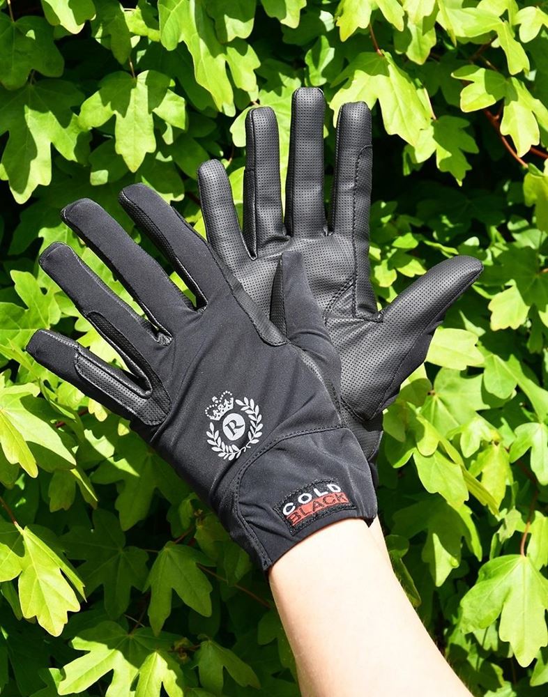 Rhinegold Fine Mesh Stretch Riding Glove (Black)