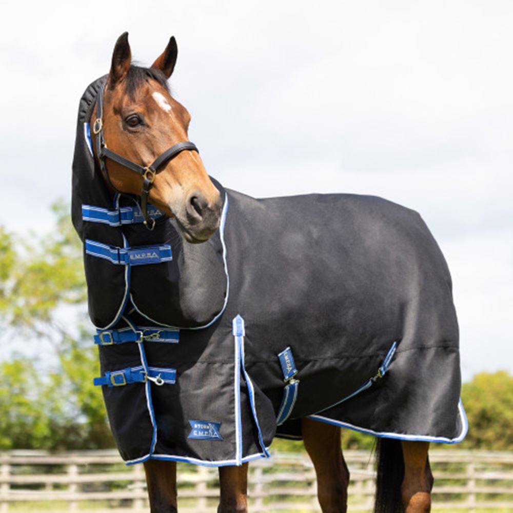 Hy Equestrian StormX Empra Extra 200g Turnout Rug with Detachable Neck (Black)