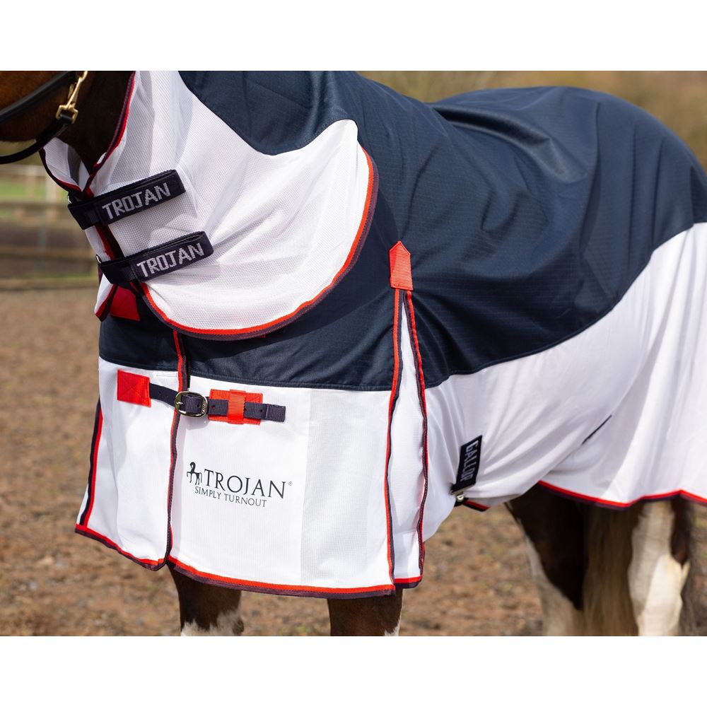 Gallop Trojan Fly Turnout Combo (Navy/White)