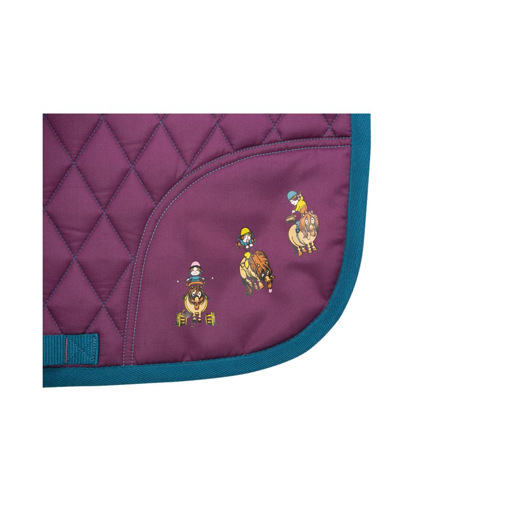 Hy Equestrian Thelwell Collection Pony Friends Saddle Pad (Imperial Purple/Pacific Blue)