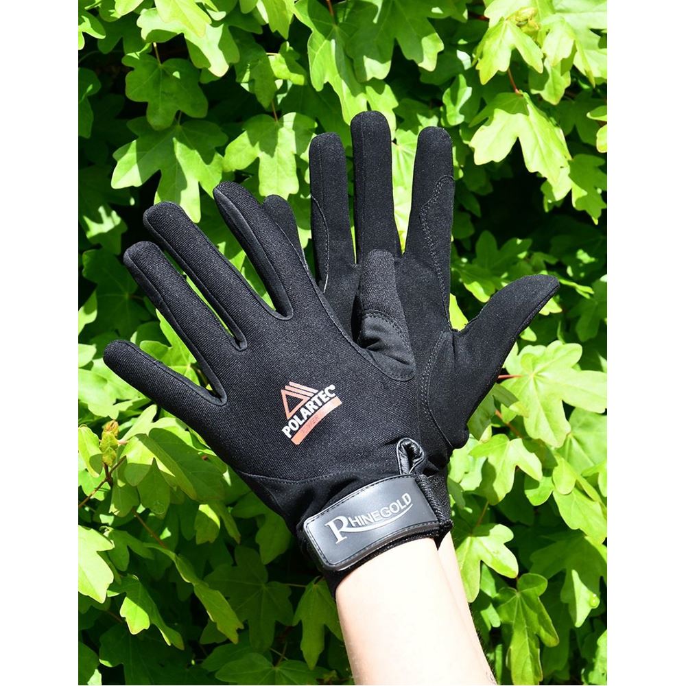 Rhinegold Polartec Suede Palm Riding Gloves (Black)