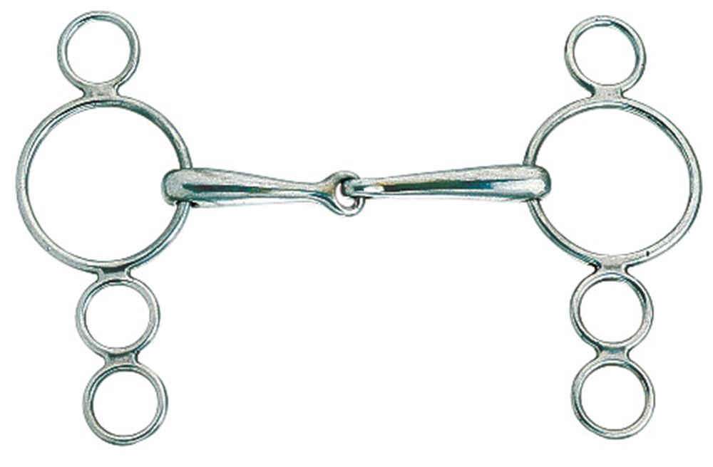 Korsteel Stainless Steel Jointed 3 Ring Dutch Gag Bit