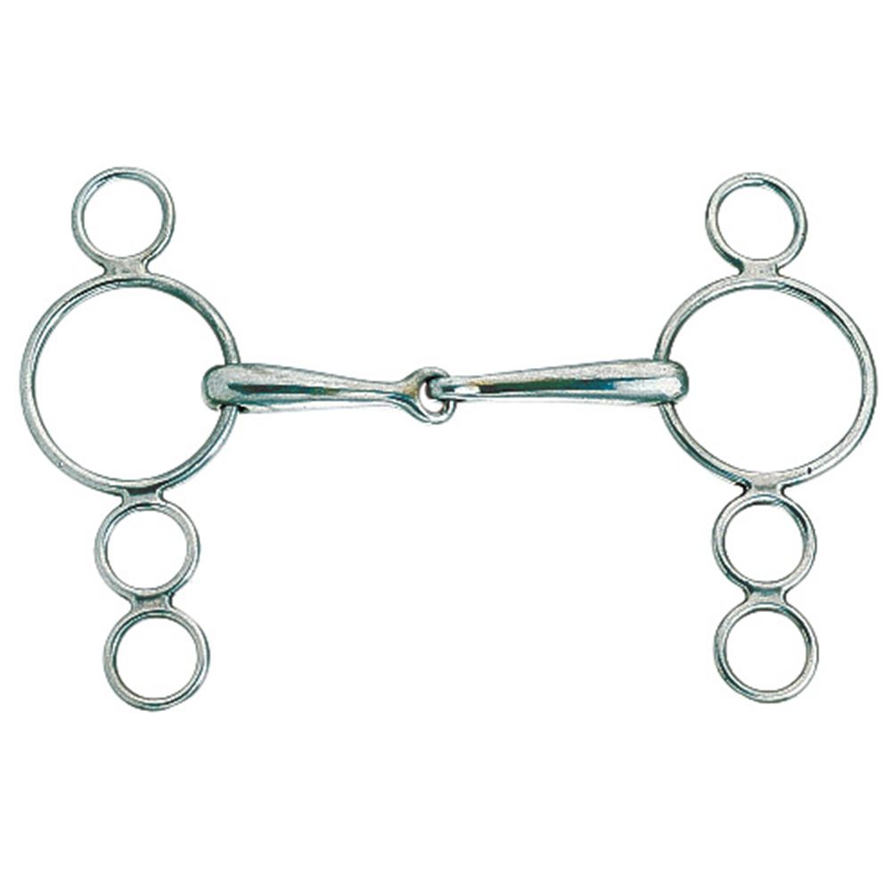 Korsteel Stainless Steel Jointed 3 Ring Dutch Gag Bit