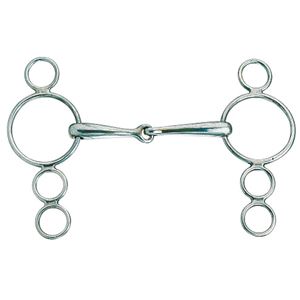 Korsteel Stainless Steel Jointed 3 Ring Dutch Gag Bit