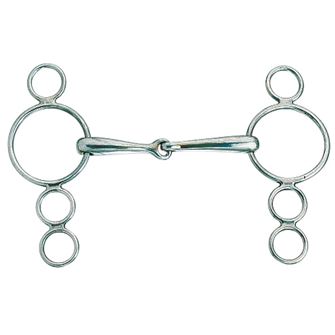 Korsteel Stainless Steel Jointed 3 Ring Dutch Gag Bit