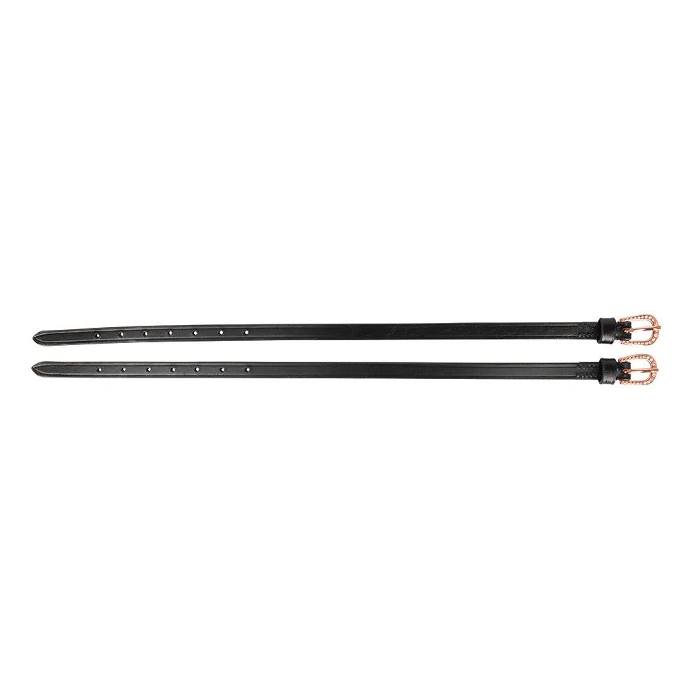Hy Equestrian Diamante Spur Straps (Black/Rose Gold)