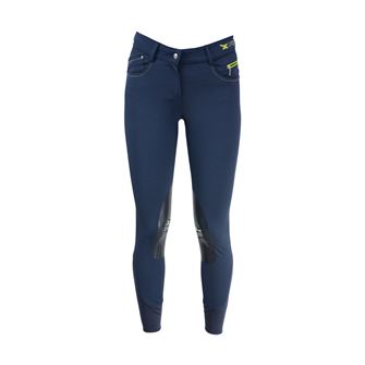 Hy Equestrian X Sports Ladies Breeches (Navy/Brilliant Blue/Lime) 34" *Special Offer*