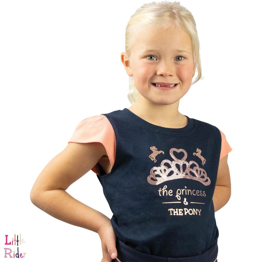 The Princess and the Pony T-Shirt by Little Rider (Navy/Peach)