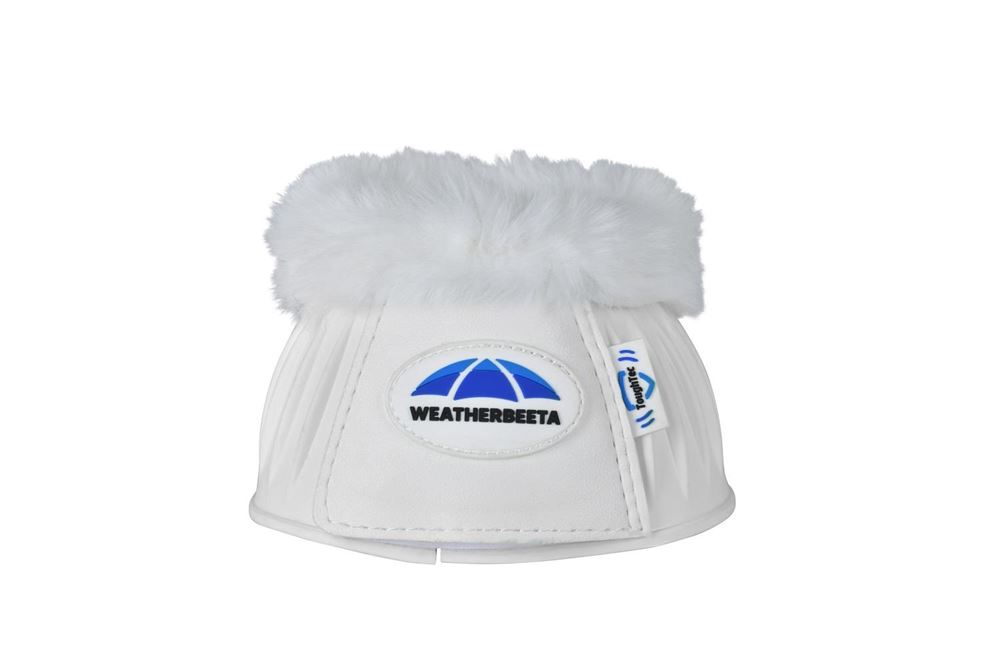 Weatherbeeta Tough-Tec Prime Fleece Trim Rubber Bell Boots (White)
