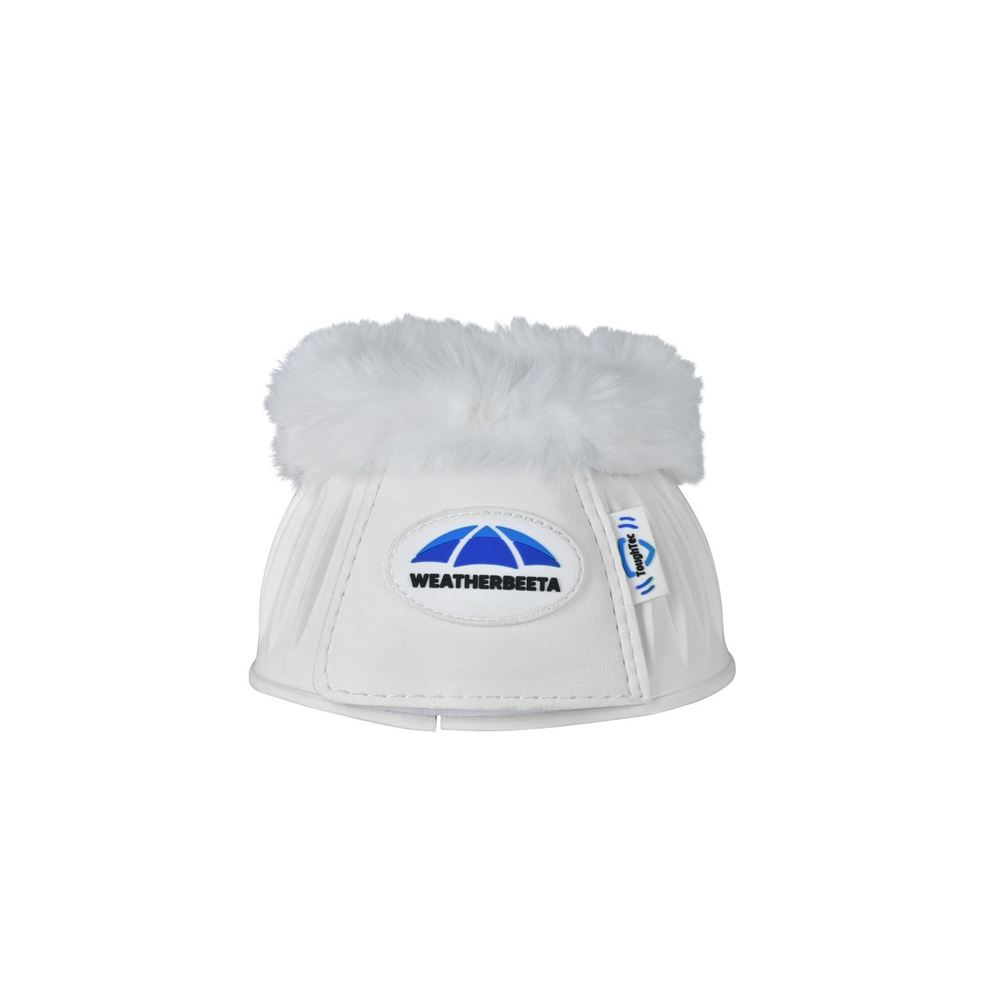 Weatherbeeta Tough-Tec Prime Fleece Trim Rubber Bell Boots (White)