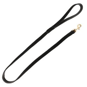 Benji & Flo Noble Suede Dog Lead (Black/Gold)