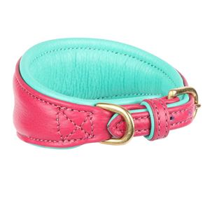 Shires Digby & Fox Padded Leather Greyhound Collar - S, XS (Pink)