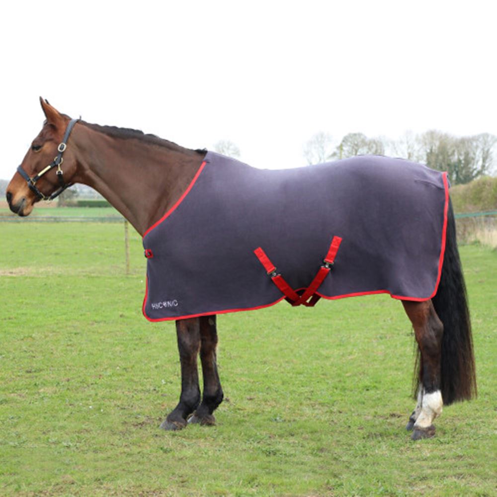 Hy Equestrian HYCONIC Fleece Rug - (Charcoal/Red)