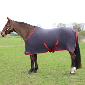 Hy Equestrian HYCONIC Fleece Rug - (Charcoal/Red)
